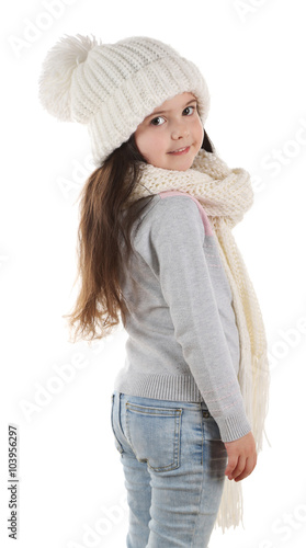 Little girl wearing trendy ...