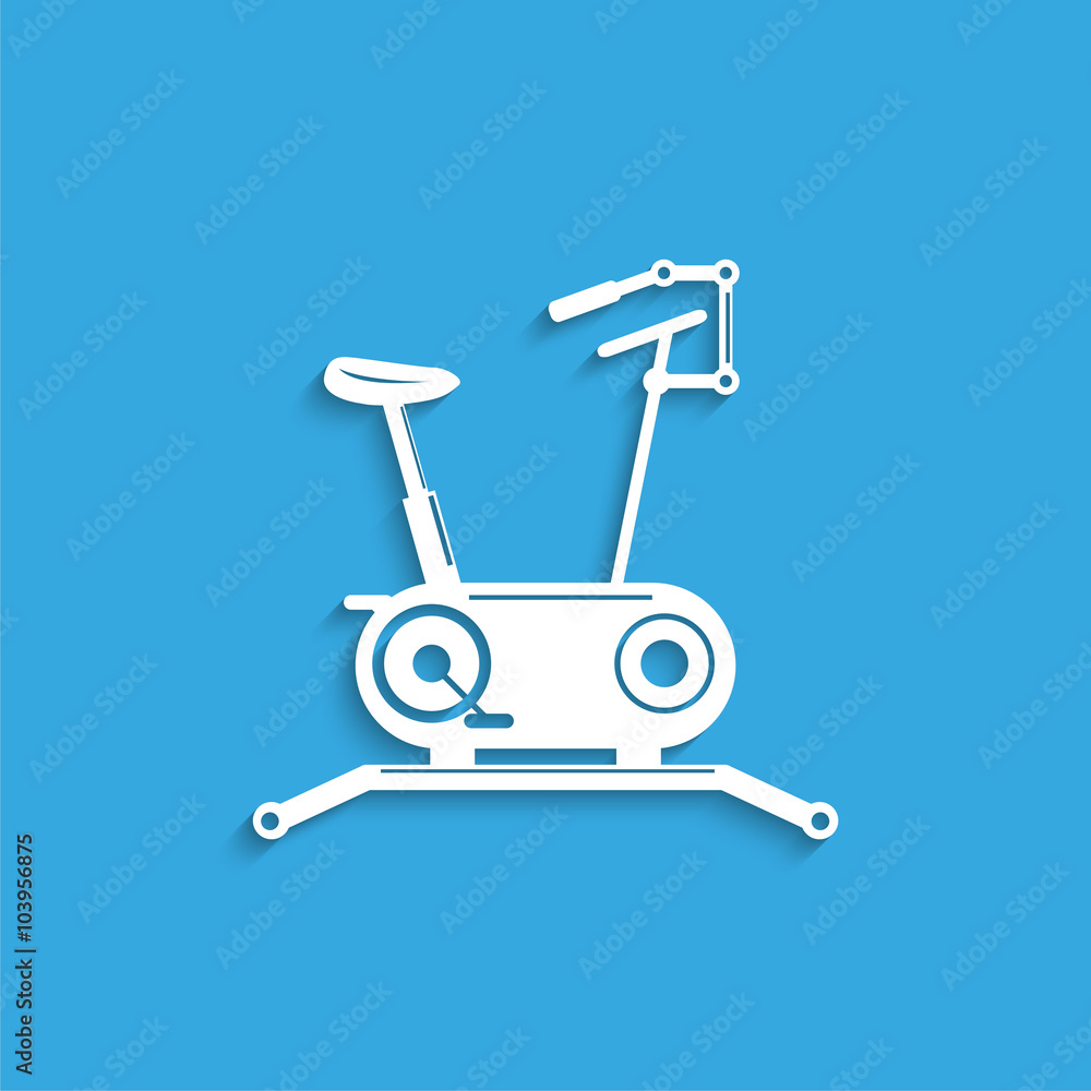 Indoor exercise bike. Symbol. Vector icon. Indoor exercise bike. Symbol. Vector icon.