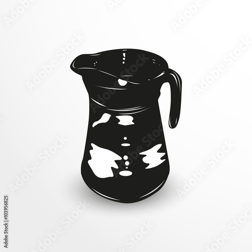 Decanter with water. Vector illustration.