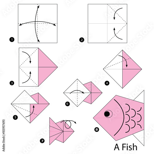 step by step instructions how to make origami A Fish.