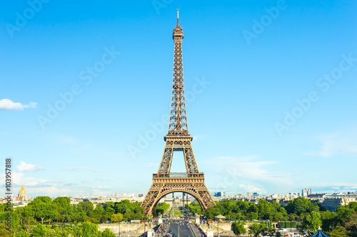 Summer in Paris and the Eiffel tower