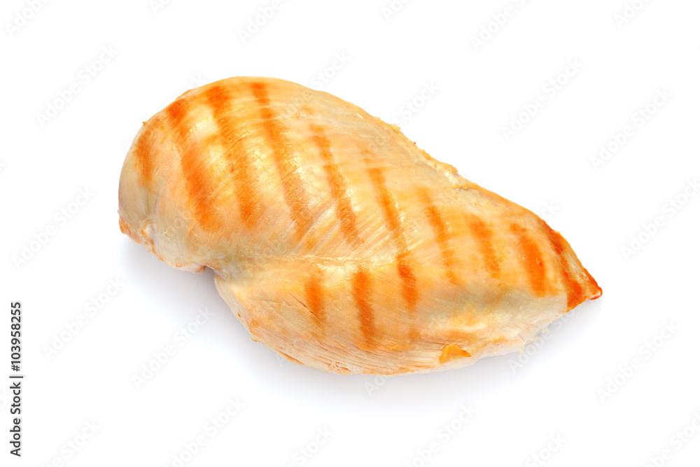 Grilled chicken breast isolated on white background Grilled chicken breast isolated on white background