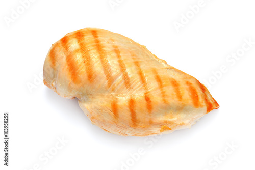 Grilled chicken breast isolated on white background