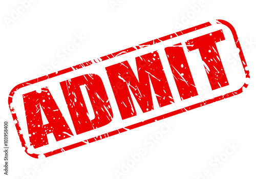 ADMIT RED STAMP TEXT