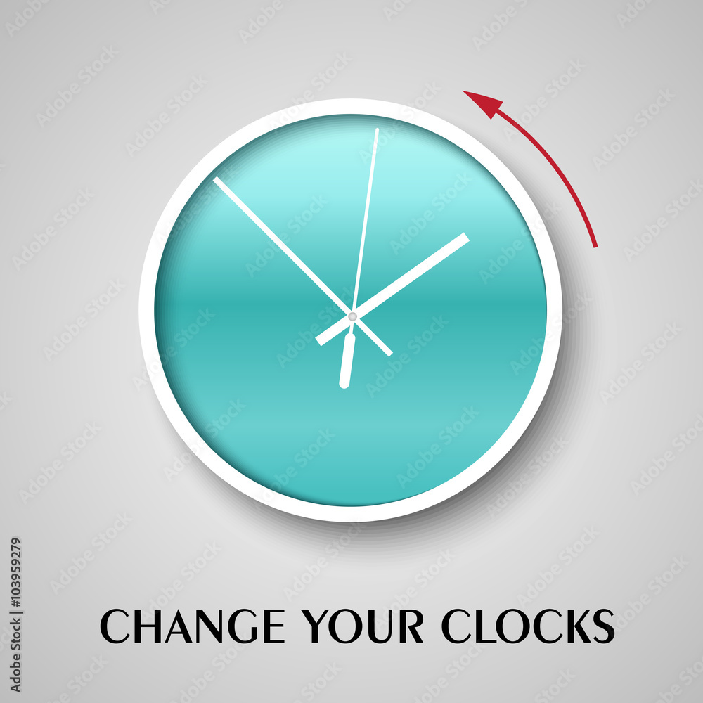 Change your clocks message for Daylight Saving Time. Vector