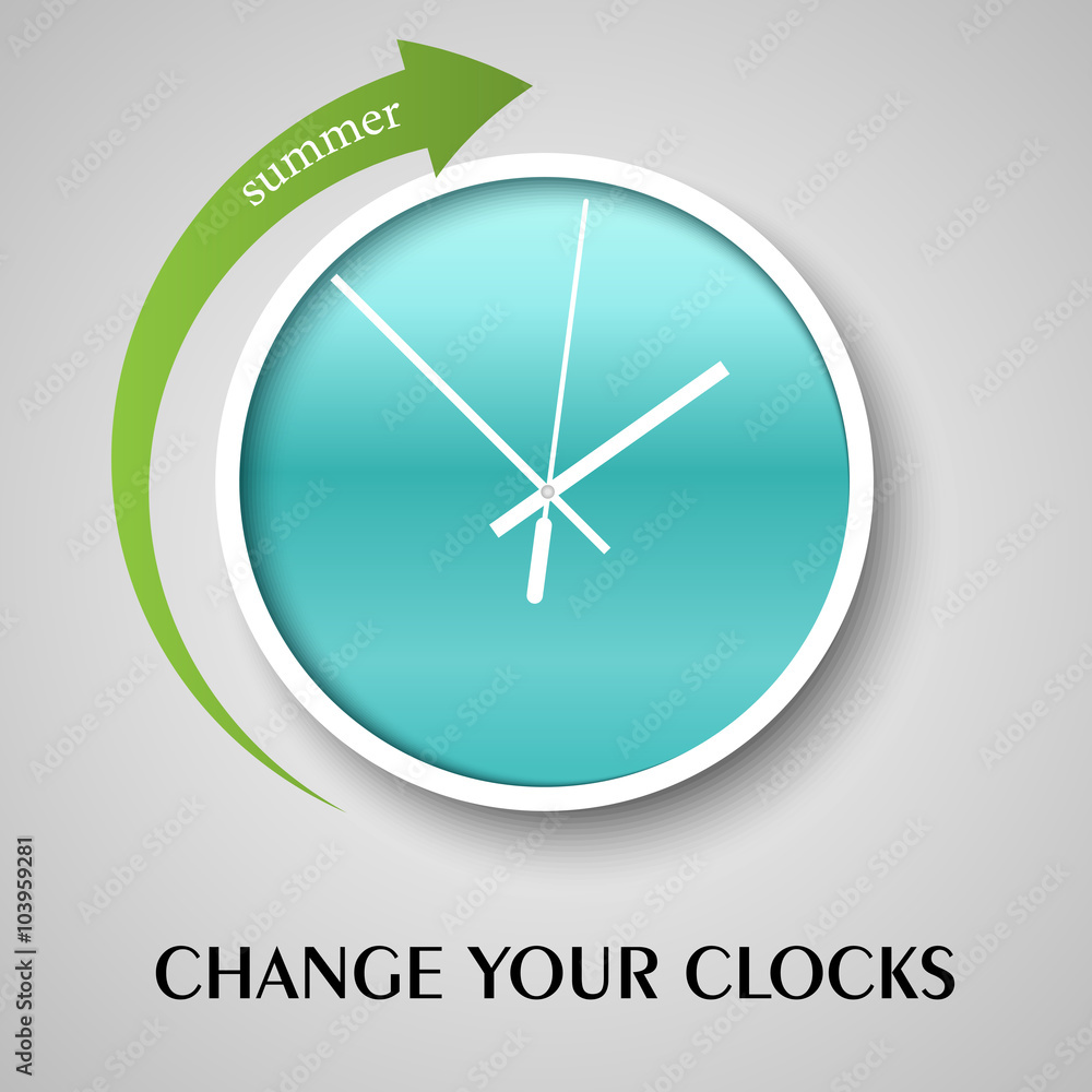 Change your clocks message for Daylight Saving Time. Vector illustration. Change your clocks message for Daylight Saving Time. Vector illustration.