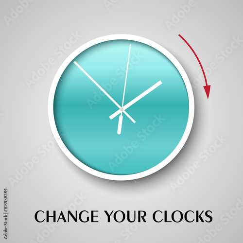 Change your clocks message for Daylight Saving Time. Vector illustration.