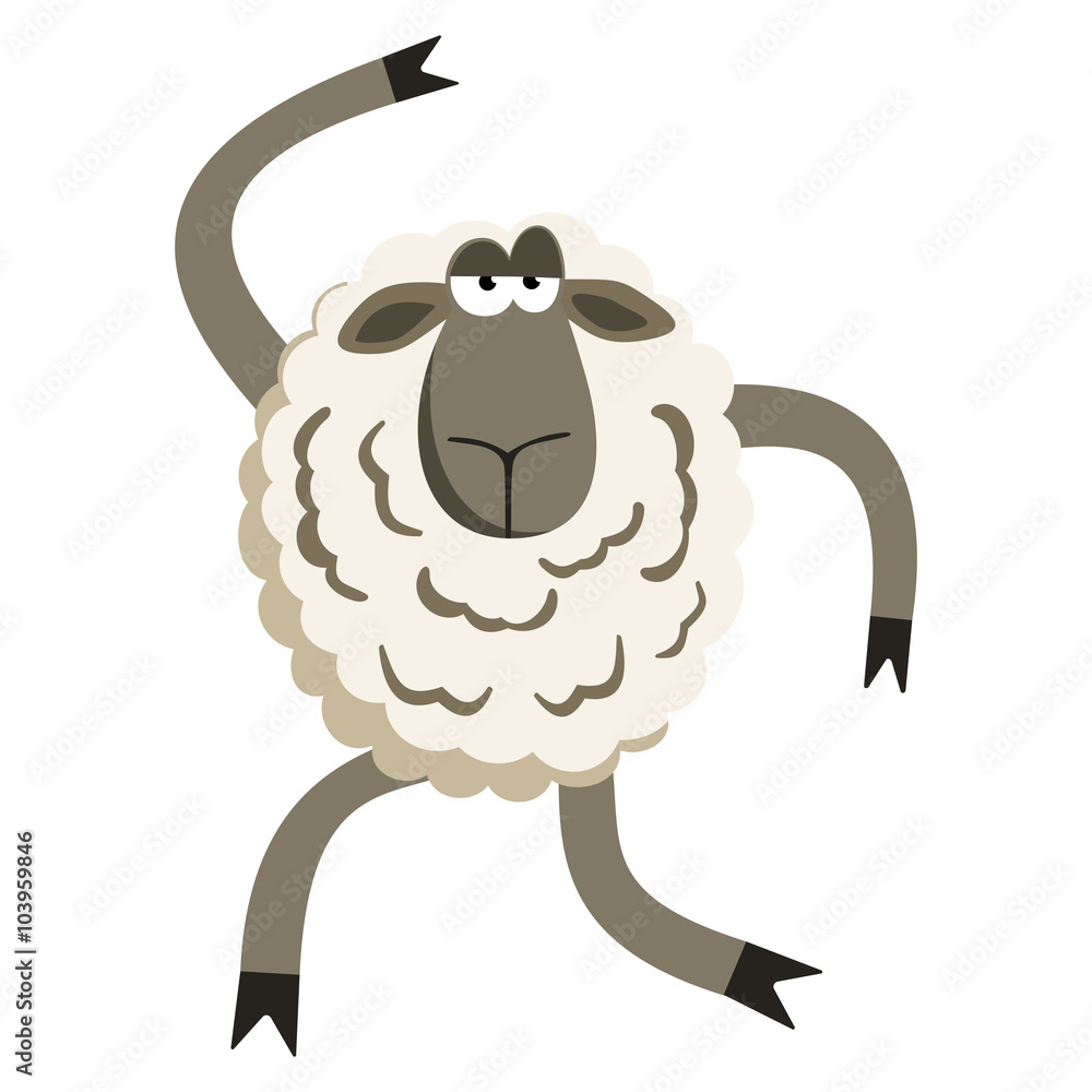 Obraz premium Stubborn Silly Dance Lamb Vector