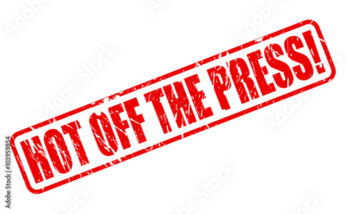 HOT OFF THE PRESS red stamp text