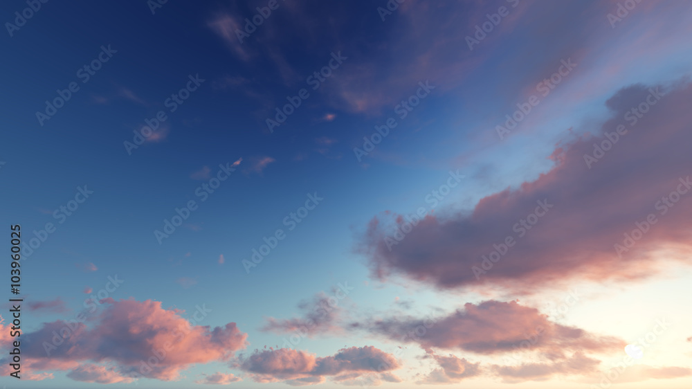 Obraz premium Cloudy blue sky abstract background, 3d illustration