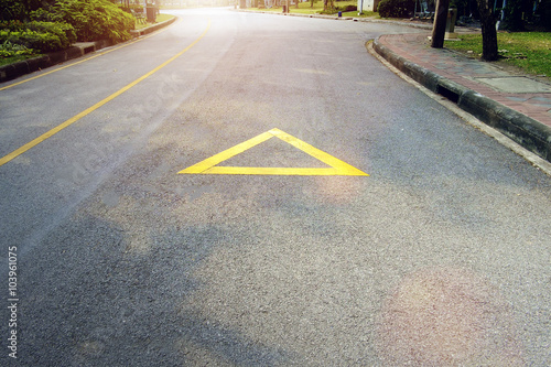 Wallpaper Mural Arrow on the road, yellow  Torontodigital.ca