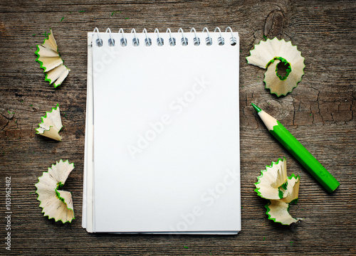 notebook with pensil  photo