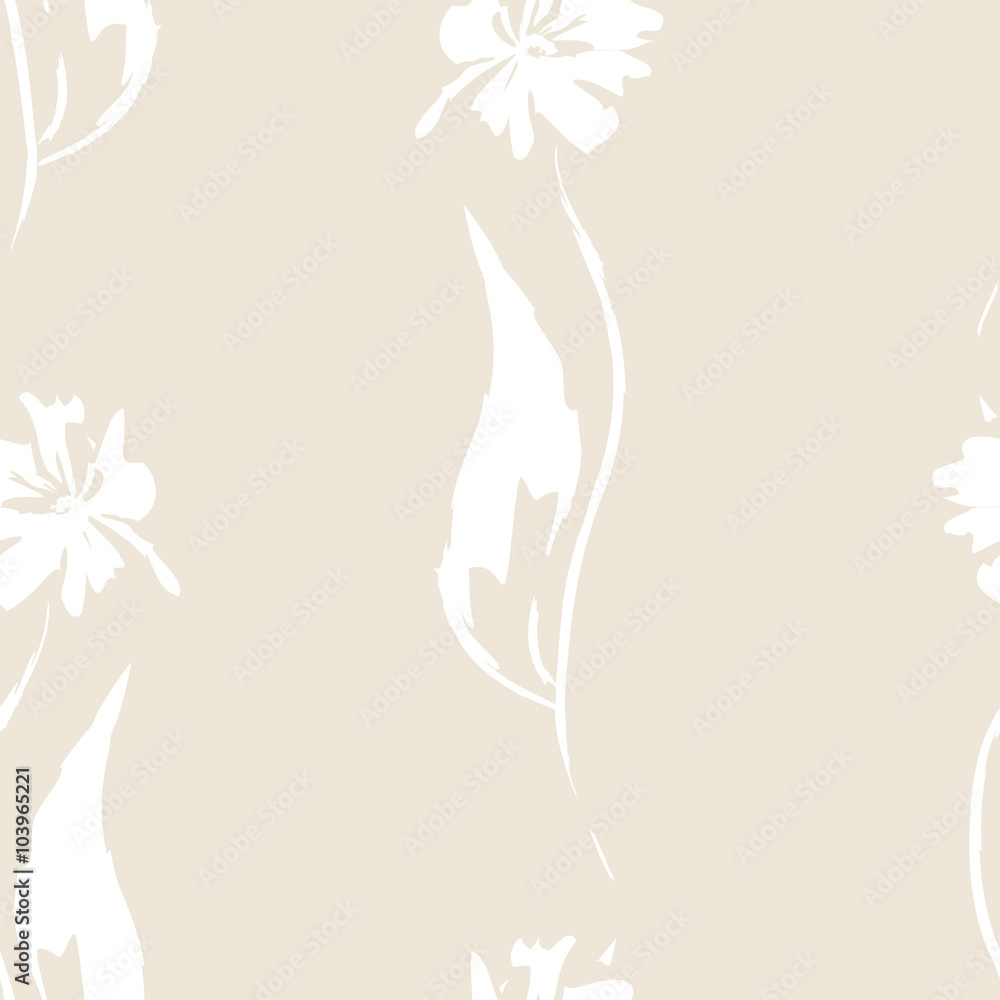 Naklejka premium Seamless white flower