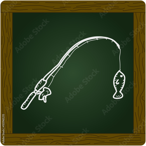 Simple doodle of a fishing rod