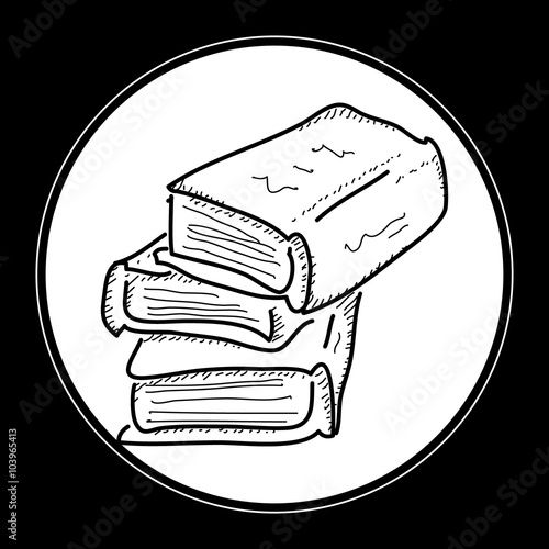 Simple doodle of a pile of books