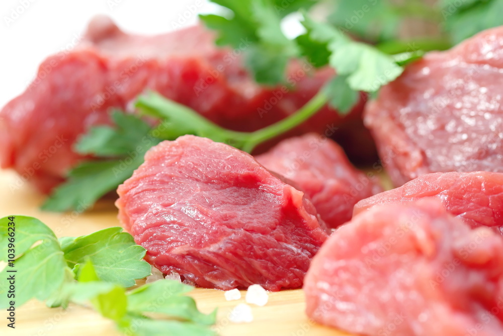 Raw meat with vegetables and spices Raw meat with vegetables and spices