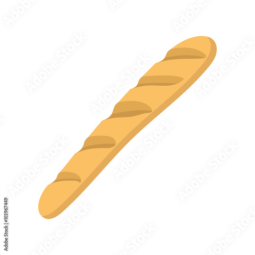 French baguette icon, cartoon style photo