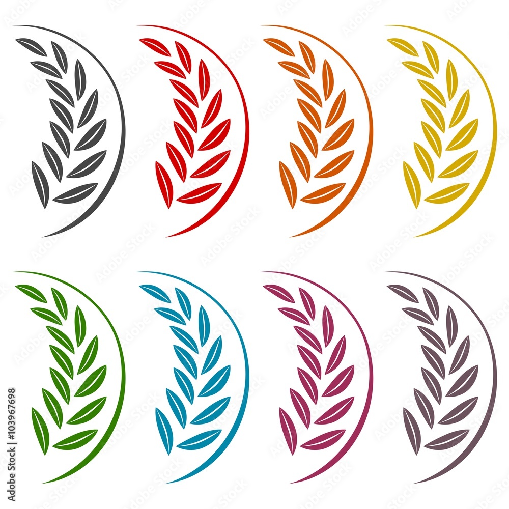 Wheat icons set Wheat icons set