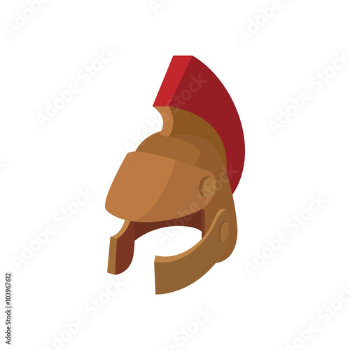 Roman legionary helmet icon, cartoon style