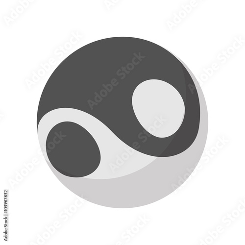Yin yang icon, cartoon style