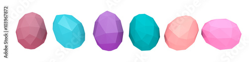 Low Poly Easter Eggs 3D