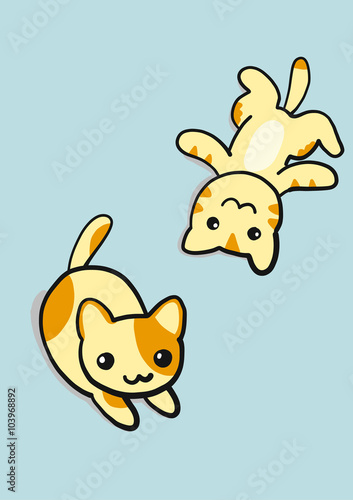 lovely playing yellow kittens 