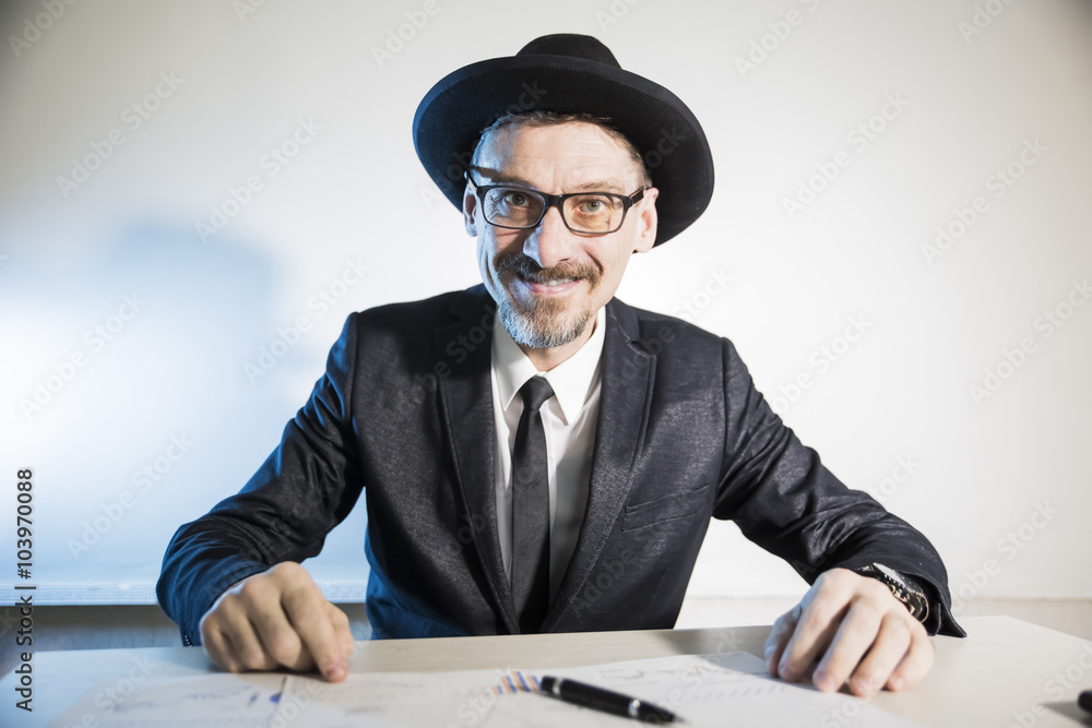 funny Jewish businessman smiling Stock Photo | Adobe Stock