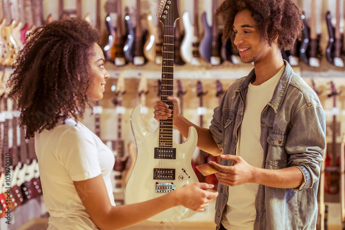 People in musical shop