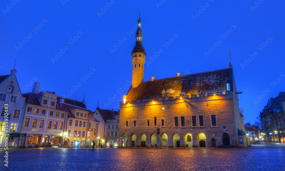 Tallinn Town Hall and Raekoja Square , Tallinn, Estonia