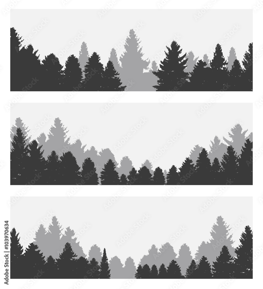 Plakat Image of Nature. Tree Silhouette. Vector Illustration