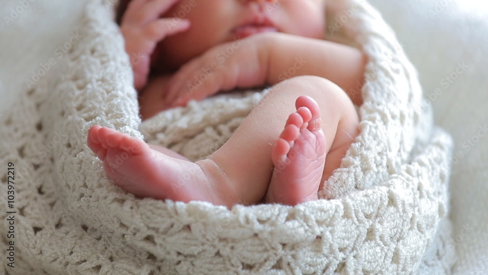 Cute newborn baby girl sleeping Cute newborn baby girl sleeping