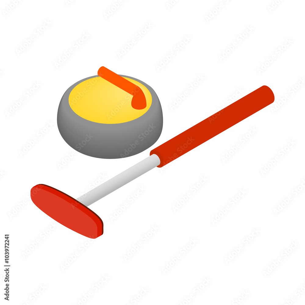 Curling icon, isometric 3d style Curling icon, isometric 3d style