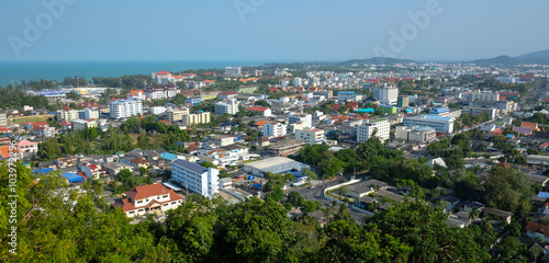 Panoramic View of the city of Songkhla  Thailand  from Tang Kuan