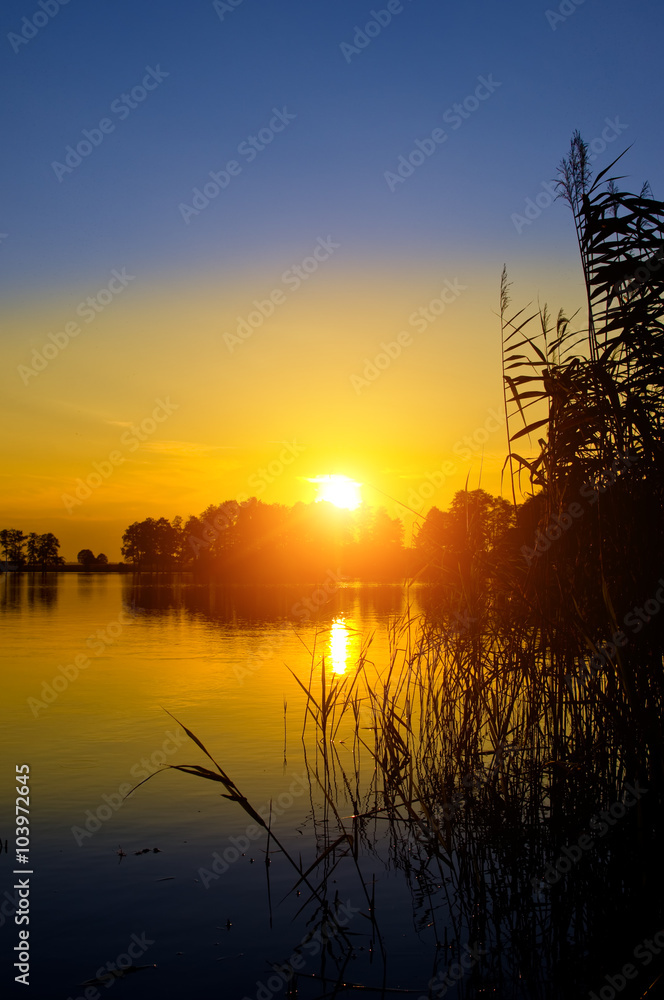 Sunset on the lake Sunset on the lake