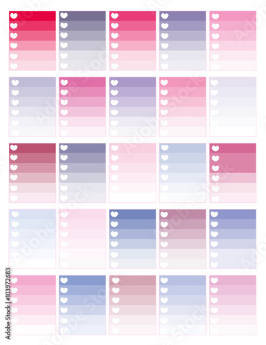  Minimalistic printable heart checklist planner stickers for all kind of planners ,notebooks,scrapbooks,school,paper,agendas,fabric etc.