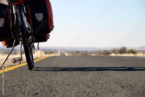 Long distance cycling in Namibia