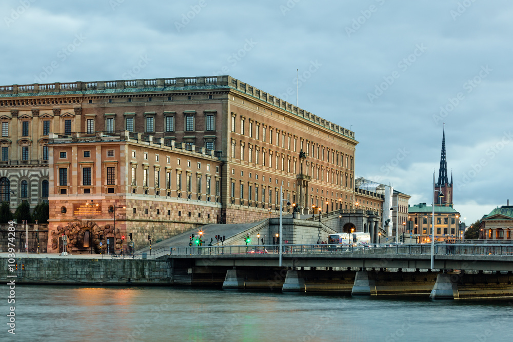 Sunset scene of Stockholm city at the Royal Palace. Sunset scene of Stockholm city at the Royal Palace.