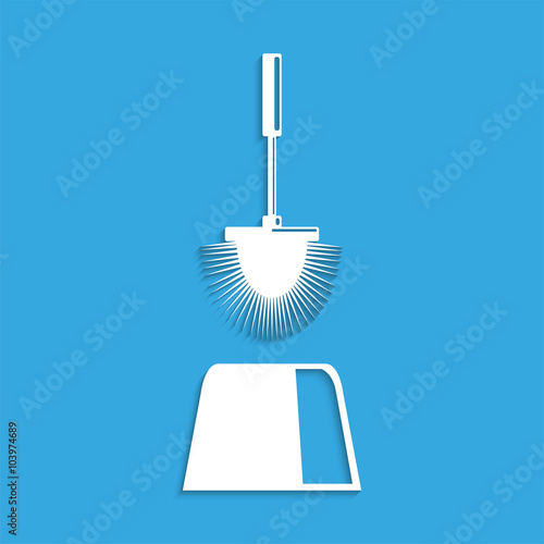 Toilet brush. Symbol. Vector icon.
