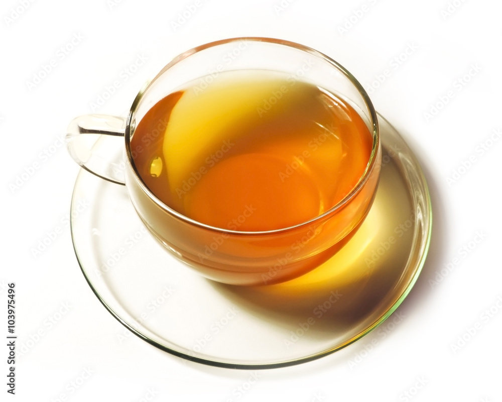 Green tea in a cup of glass. Isolated on white background. Green tea in a cup of glass. Isolated on white background.