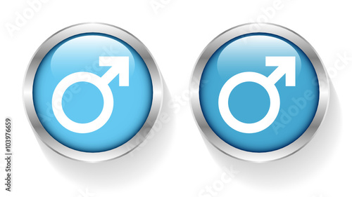 Male Gay Buttons Silver