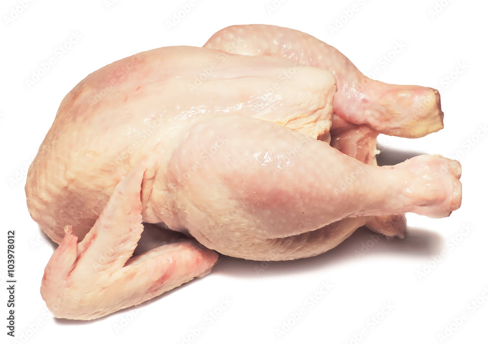 raw chicken, isolated on white raw chicken, isolated on white