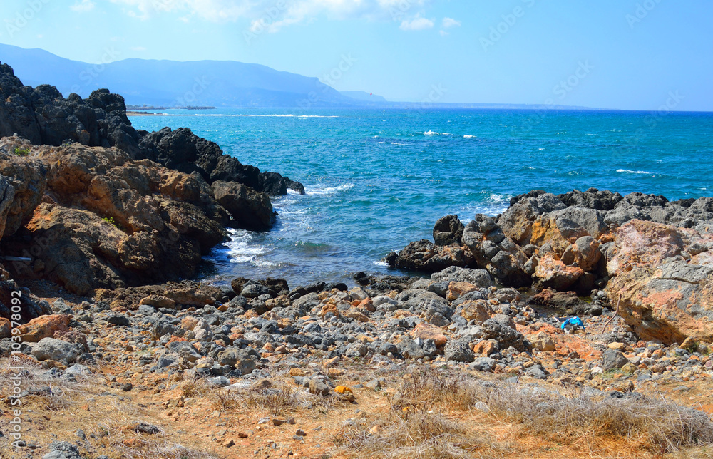 Rocks on the coast of Aegean Sea. Rocks on the coast of Aegean Sea.