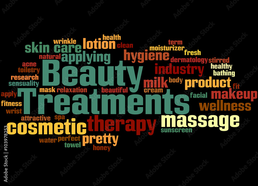 Beauty Treatments, word cloud concept 6 Beauty Treatments, word cloud concept 6