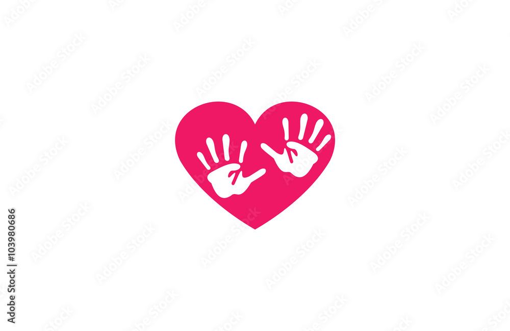 hand heart logo social