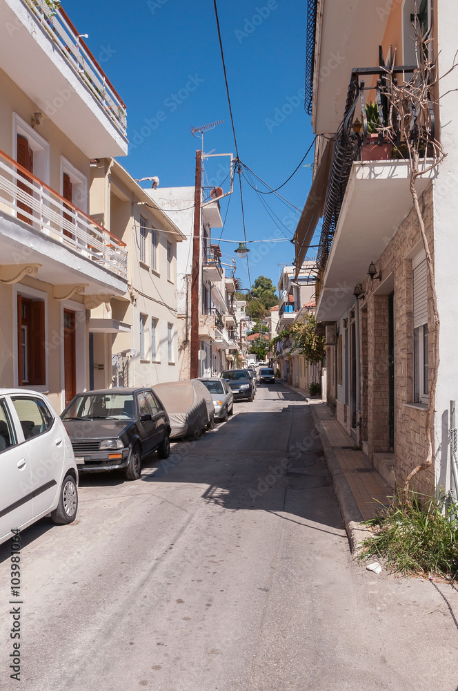 Narrow street inf Zakynthos city
