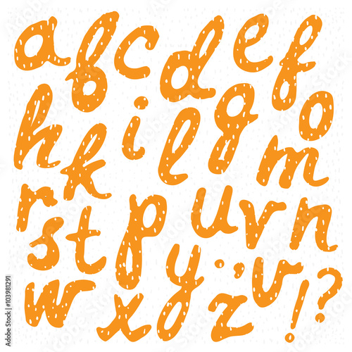 Hand drawn Vector alphabet.