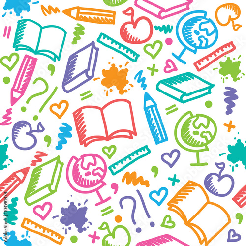 school seamless pattern