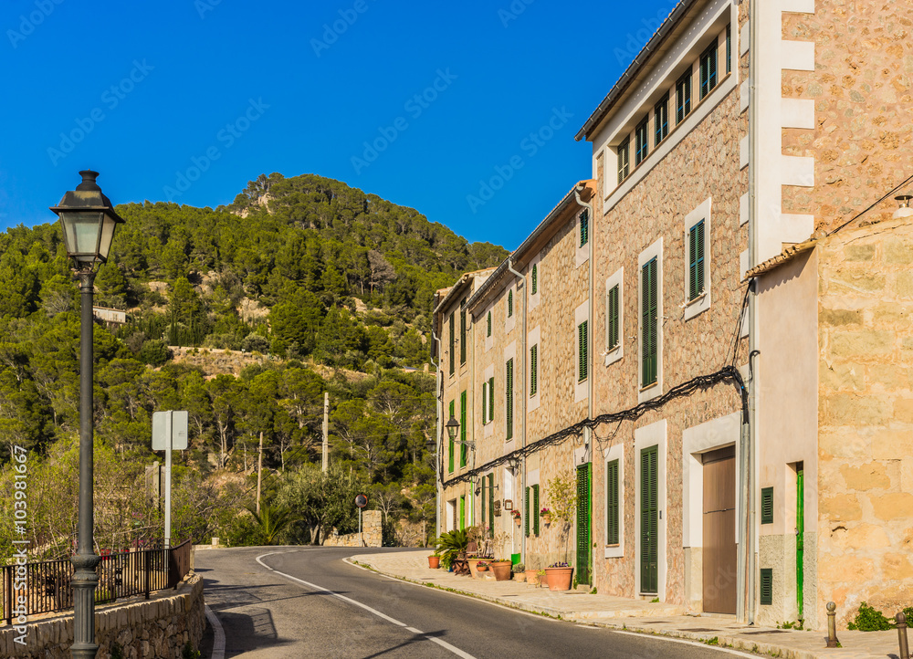 View of mediterranean buildings street and landscape