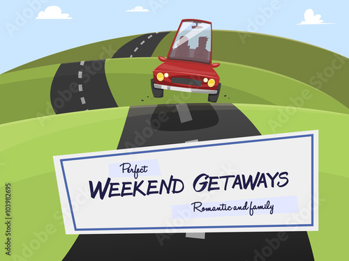 Weekend getaways. Vector