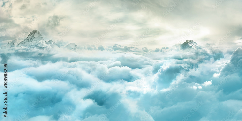 Fototapeta premium Above the bright clouds